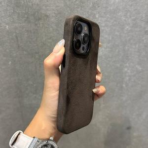 Italian Case for iPhone 18 17 16 Pro Max for Magsafe Flip Fur Phone Cover Luxury Supercar Suede Leather Back Cases Capa