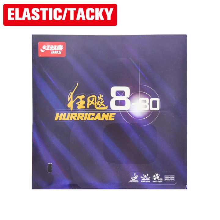 Caoutchouc De Ping-Pong DHS Hurricane 8 Mid - Revêtement Collant, Éponge Dure 2.2, Pour Balle Poly 40+ - 5