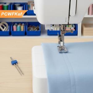 【PCWFKef】 Nhiệm Vụ Nặng Nề Đôi Đôi Kim 2Mm 3Mm 4Mm Với 7 Rãnh Nhăn Ép Chân Cho Quần Jean Bền Và Thủ Công May