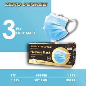Zero Degree Mask face 3ply 50pcs medical 3ply Face Mask  Medical face mask Disposable Earloop/Headloop Mask 50Pcs Medical Premium Face Mask (MDA Approved)
