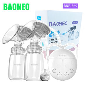 BAONEO Double Electric breast pumps Powerful Nipple Suction USB Electric Breast Pump with baby milk bottle Cold Heat