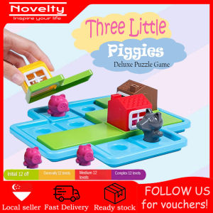 Three Little Piggies Cognitive Skill-Building Puzzle Logic Game Challenge Puzzle Hide&Seek Fun Logic & Problem-Solving Board Game for Kids Brain-Boosting Educational Toy