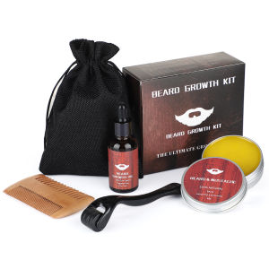 Hailicare Beard Growth Kit Barber Hair Growth Enhancer Set Beard Beard Growth Oil Serum Nourishing Growth Essential Oil Facial Beard Care