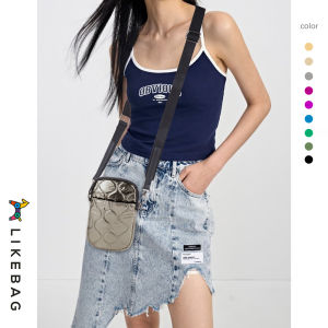 LIKEBAG Fashion Women Crossbody Bag Down Jacket Fabric Large Capacity Shoulder Crossbody Phone Bag