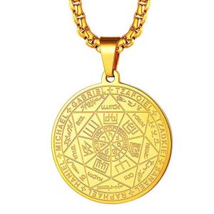 Mens Stainless Steel Seven Magic Array Pendant Necklace Accessories