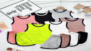 KIM200 Bộ ba lỗ thun lạnh trơn (9-26kg) vải mềm mịn phối viền màu dễ thương cho bé trai bé gái