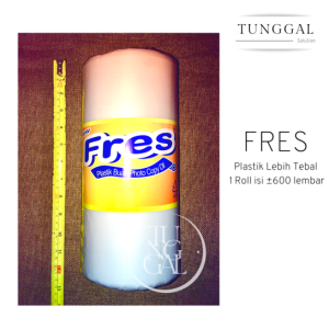 HDPE Roll - merk Fres dan Bola - lebar 25 cm 600-1450 lembar : plastik fotokopian/ fotokopi/ photocopy/ foto copy bungkus buah snack kering makanan ringan plastik daging plastik supermarket plastik bening tebal panjang transparan