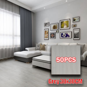 50PCS Wood Grain Vinyl Floor Sticker 30X30CM Removable Self Adhesive PVC Tiles Mat Waterproof Flooring Stickers