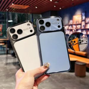 Fashion Plating Crystal Large Window Phone Case For iPhone 17 16 15 14 13 Pro Max Lens Film Independent Button Shockproof Cover