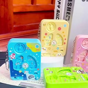 Wind-upRacing Challenge Game Keychain Cartoon Backpack Charm Stress Relief Toy for Children