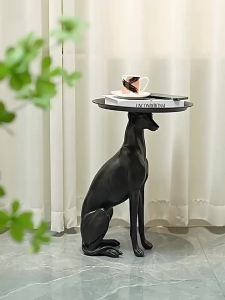 Sacesr Handmade Tea Tables Modern Luxury Creative Art Coffee Tables Imitation Dog Movable Living Room Table Home Furnitures 9H4B3