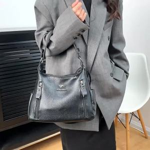 Urban Minimalist PU Womens Bag Large Capacity Shoulder Crossbody Handbag for Daily Commuting
