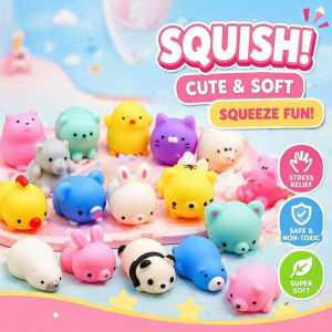 Mini Animal Squishy Toys Soft TPR Stress Relief Fidget Sensory Squeeze Toy Kids Adults Gift