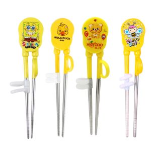 Sumpit Anak Karakter Food Grade / Chopstick Training Stainless Berkualitas Anti Karat / Sumpit Latihan Belajar Makan Motif Lucu / Cocok untuk Melatih Kemampuan Motorik Sikecil - FR GALLERY