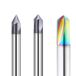 Dao Vát Mép Tráng Thép Vonfram Cacbua Cho Thép Nhôm 3 Lưỡi Dao 30 Độ 45°60 Độ 90 Độ 120 Dao Phay Vát Độ