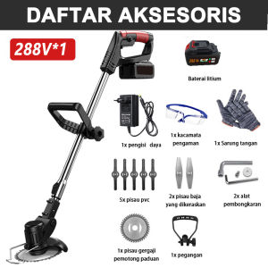 Mesin Potong Rumput Baterai 1090V/588V Mesin Pemotong Rumput Taman Alat Potong Rumput Cordless Lawn Mower Grass Trimmer