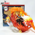 Anime Kimetsu no Yaiba Demon Slayer 17cm Rengoku Kyoujurou Fire Dragon Scene PVC Action Figure Collectible Gift Toy. 