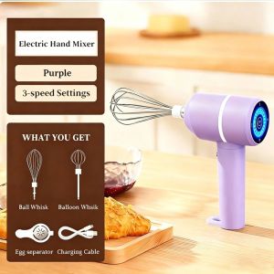 Electric Hand Mixer Whisk Egg Beater Cake Baking Egg Master USB Rechargeable Kitchen Baking Tools