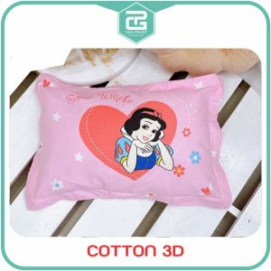 Vỏ Gối cho bé 2-10 tuổi Cotton hàn 3D hoạt tiết sinh động Ruột gối mềm mát giúp bé ngủ ngon Kích Thước 30x50cm