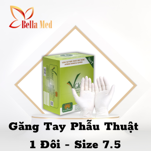 Găng tay phẫu thuật VGlove tiệt trùng từng túi sử dụng trong y tế nha khoa thẩm mỹ (1 đôi)