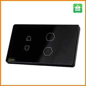 Công tắc Thông minh Hunonic Datic Wifi 2 nút kèm ổ cắm