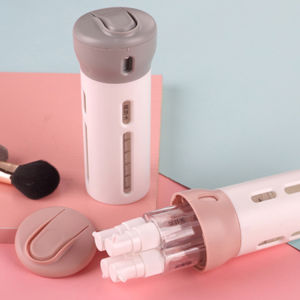 ขวดชุดสี่ในหนึ่งโรงงานโดยตรงสั่นสะเทือนวรรคเดียวกันโลชั่นเครื่องสำอางหมุนขวดย่อยแบบพกพา4 ใน 1