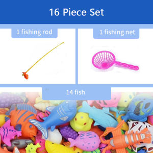 COD 32PCS Mainan pancing ikan dengan air Kolam pancing ikan magnet anak