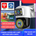 Camera IP Không Dây - Camera Yoosee 2 Mắt Xem 2 Màn Hình Cùng Lúc 5.0MPX Xoay 360 Độ, Xem Đêm Có Màu, Hỗ Trợ Đàm Thoại 2 Chiều – Hàng Chính Hãng Bảo Hành 12 Tháng. 