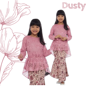 Baju kebaya anak tk dan sd modern lengan panjang rok duyung batik kutubaru
