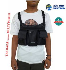 Tas Dada Selempang Sling Bag Waistbag Dompet Kartu Hp Koin Pria Cowok Kekinian Terbaru Murah Cod