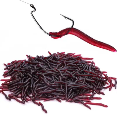 SUKE Fishing Lures 50Pcs /100Pcs/200Pcs Soft Baits Worm Carp Fishing Lure Artificial Rubber Baits with Nice Scent