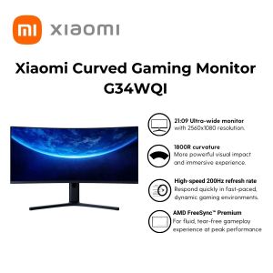 Xiaomi Curved Gaming Monitor G34WQI / 180Hz / 1500R golden curvature / WQHD ultrawide screen