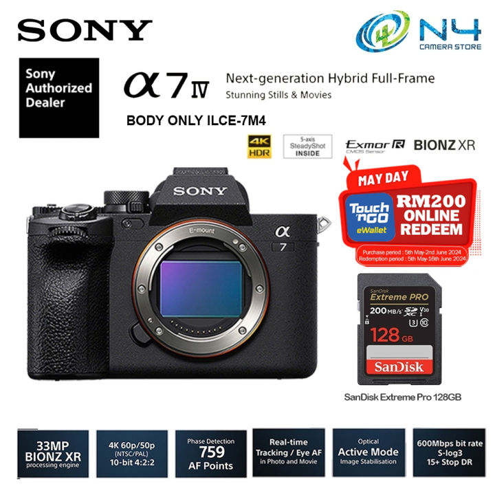 Sony A7 MKIV A7MKIV A7MK4 Hybrid Full Frame Camera A7IV [ RM200 TNGO WITH MY SONY ] ( 1+1 Year Sony Malaysia Warranty )