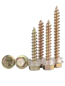 100PCS Self Drilling Screws for Metal Wood #12 410 Stainless Hex Washer Head Self-Tapping Sheet Steel Screw