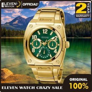[Promo] Jam Tangan Pria Guess GW0624G2 Prodigy Green Dial Stainless Steel Gold Strap Original Garansi 2 Tahun [✔COD][100% Authentic] [COD]