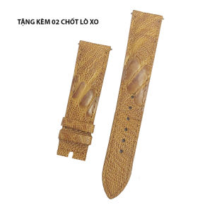 (Vàng) Dây đồng hồ da ĐÀ ĐIỂU THẬT cao cấp khóa cài nhiều Size 12 14 15 16 17 18 19 20 21 22mm