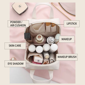 กระเป๋าเครื่องสำอางเชลล์ กระเป๋าเครื่องสำอางกันน้ำแบบพกพาสำหรับเดินทาง ถุงเก็บผลิตภัณฑ์ดูแลผิวความจุขนาดใหญ่