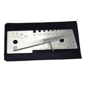 Phổ Dụng cụ đo hàn kim loại thép 45 độ Dụng cụ đo thợ hàn đo kích thước nhỏ gọn 130x50x16mm/5.1x2.0x0.63in