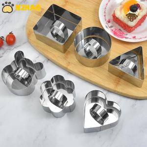 【N2HAO】 1Pcs Stainless Steel Cake Mold DIY Mousse Cake Cartoon Sushi Mold Rice Ball Press Mold Kitchen Accessories Creative Lunch Bento