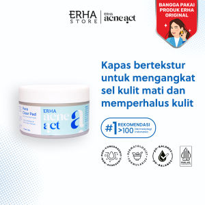 ERHA Acneact Pore Clear Pad 90g - Kapas Eksfoliasi Wajah Berjerawat | AHA BHA PHA