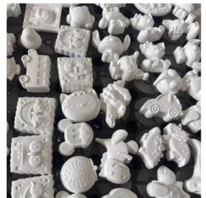 10PCS Handmade Clay Plaster Doll DIY Kit: Miniature Painting Set with Brush and 3 Paints (Random Color) - Perfect for Festive