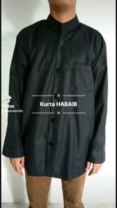 Baju Koko Habib koko Ammu tangan panjang Free Peci