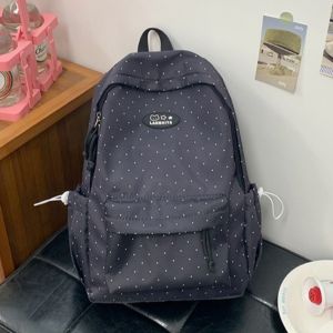 JAYQQ Nylon Ba lô chấm bi Dung lượng lớn Nhiều ngăn Cặp sách học sinh Thời trang Nhẹ Ba lô đựng laptop dành cho sinh viên