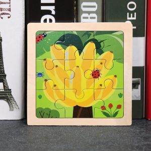 Vipmini Mart Wooden jigsaw puzzle toy children animal puzzle