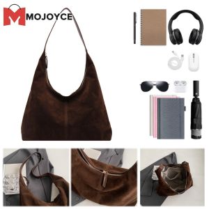Mojoyce phụ nữ thời trang túi đeo vai da lộn với nội thất rộng rãi và thiết kế hợp thời trang hoàn hảo cho văn phòng và du lịch cuối tuần trong màu nâu phong phú
