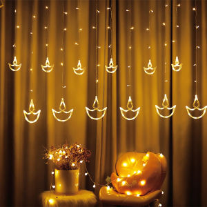 Diwali String Lights Eu Plug Led Copper Light Indoor Party Decorative Halloween Outdoor Warm White Christmas Curtain Warm Fairy Holiday Decoration Living Room Strings For Home
