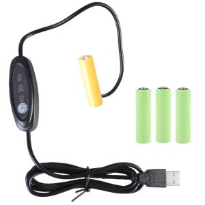 USB 5V 2A to 3V 4.5V 6V Power Supply Cable Replace AA LR6 Batteries for Clocks Fan and Remote Controls