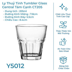 Hộp 6 Ly Thuỷ Tinh Deli Tumbler Glass SquareSip Góc Vuông Dung Tích 205ml - GV205
