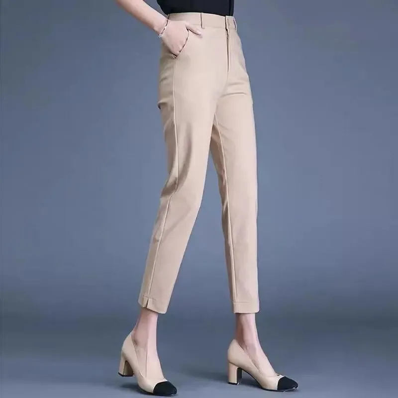 Elegant Formal High Waist Pants Women Skinny Office Lady Pencil