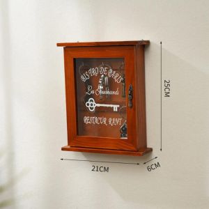 Vintage Style Wooden Key Storage Hanging Hooks Key Box Home Decor Key Holder Wall Mounted Box Entrance decoration crafts